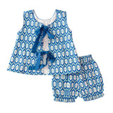 Blue Ikat Bloomer Set