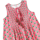 Pink and Green Shell Print Ladies Dress