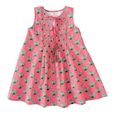 Pink and Green Shell Print Girls Dress