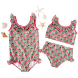 Pink and Green Shell Print Bikini