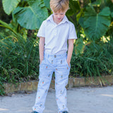 Bunnies and Carrots Embroidered Seersucker Pants-FINAL SALE