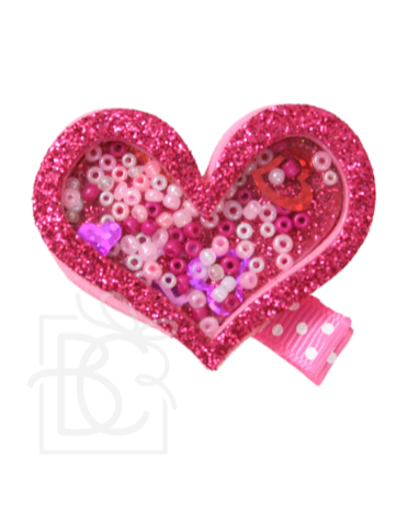 Glitter Heart Shaker Hair Clip