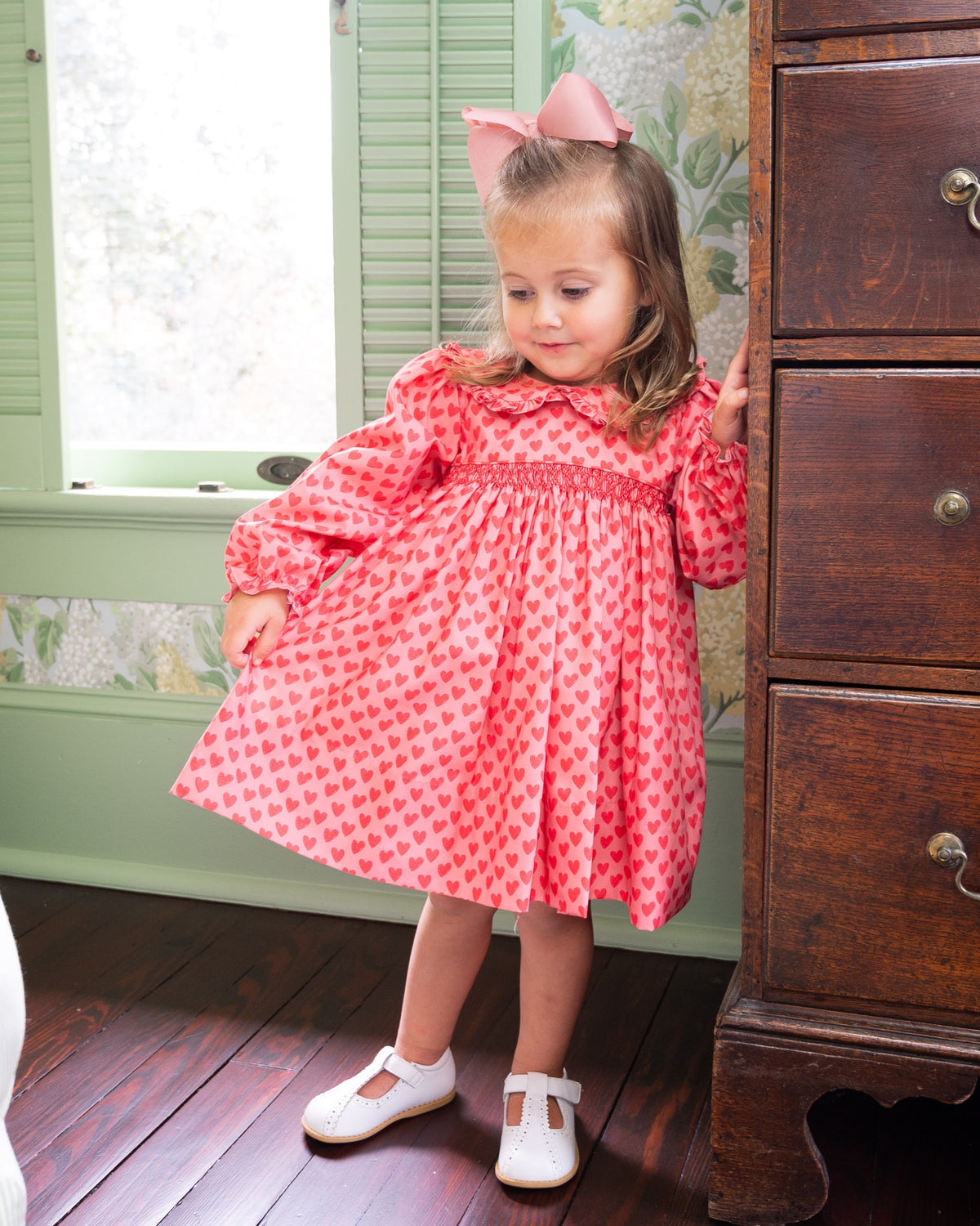 Ditsy Hearts Smocked Dress