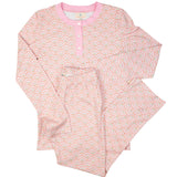 Floral Valentines Scallop Print Adult Pajamas