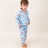 Vintage Santa Blue Button Down Pajama Set- FINAL SALE