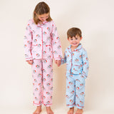 Vintage Santa Blue Button Down Pajama Set- FINAL SALE