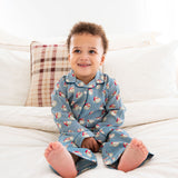 Navy Striped Vintage Santa Pajama Set