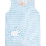 Blue Stripe Knit Bunny Pocket Shortall