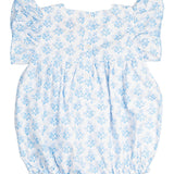 Blue Floral Smocked Bubble