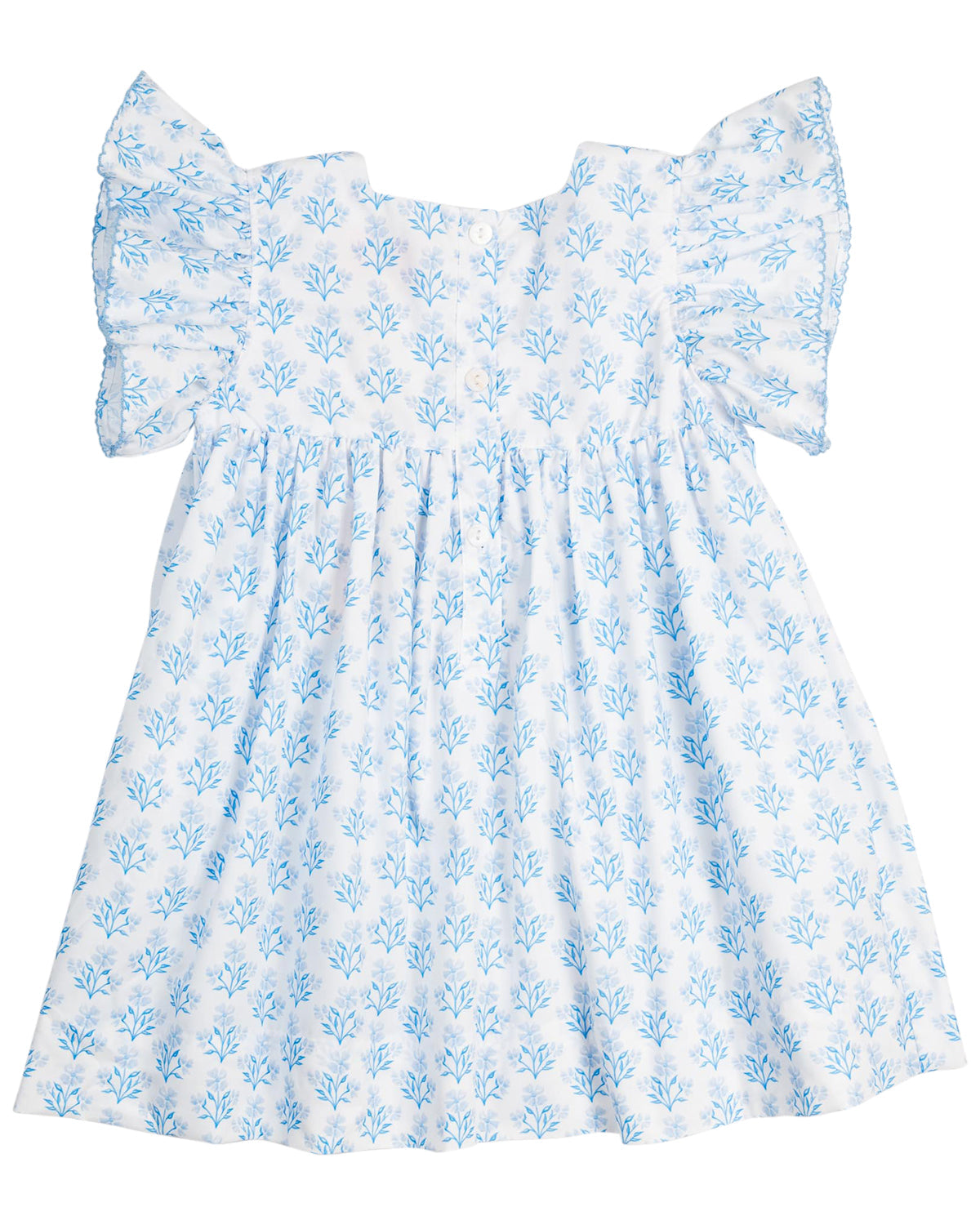 Blue Floral Smocked Dress