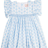 Blue Floral Smocked Dress