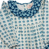 Mixed Blue Block Print Pant Set