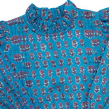 Sky Blue Floral Block Print Dress