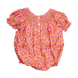 Floral Jack-O-Lantern Smocked Bubble