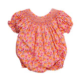Floral Jack-O-Lantern Smocked Bubble