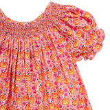 Floral Jack-O-Lantern Smocked Dress