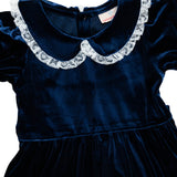 Navy Velvet & Lace Dress