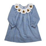 Turkey Embroidery Scalloped Collar Dress