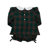 Green Christmas Tartan Bloomer Set