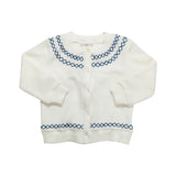 Hand Embroidered Cardigan in White