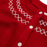 Hand Embroidered Red Cardigan
