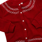 Hand Embroidered Red Cardigan
