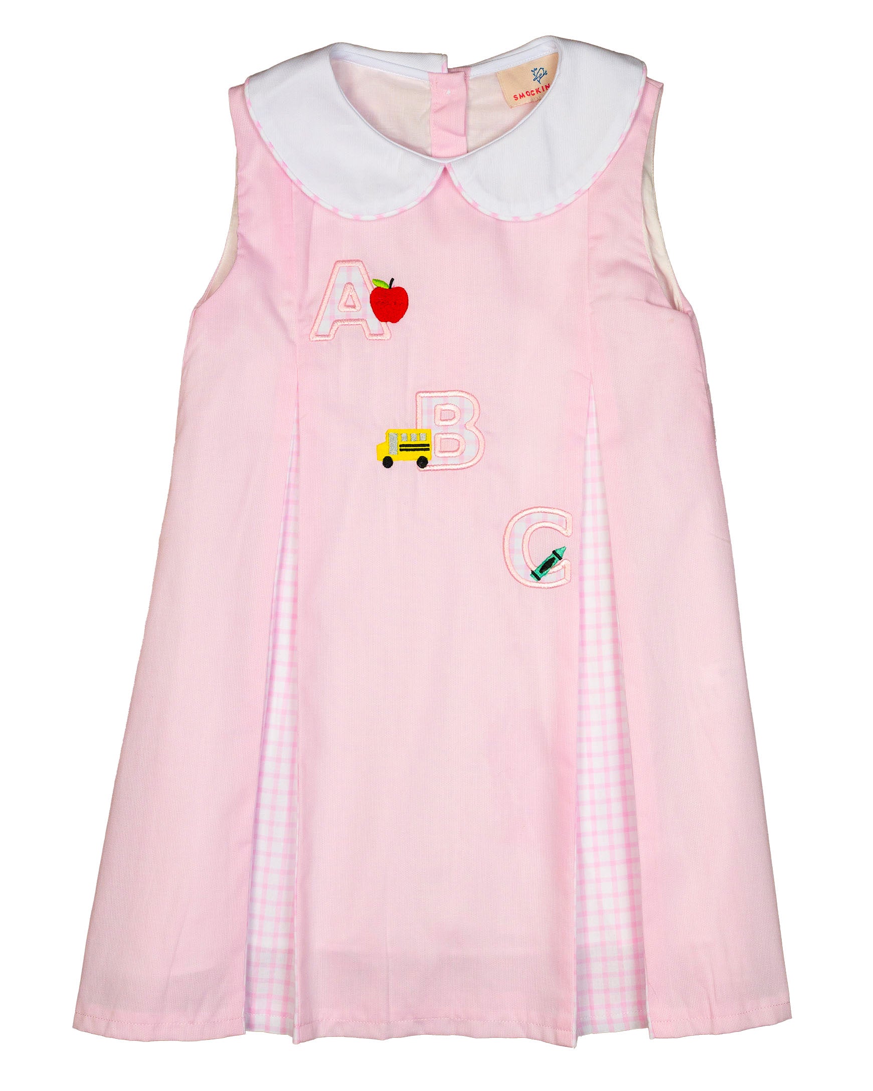 Alphabet Applique Pink Pleated Dress- FINAL SALE