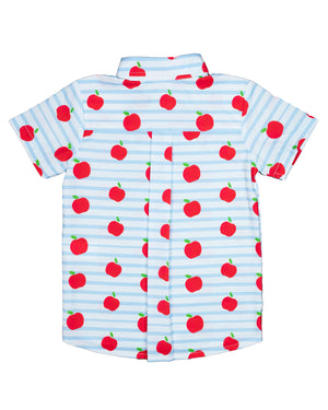 Apples and Stripes Boys Button Down Shirt