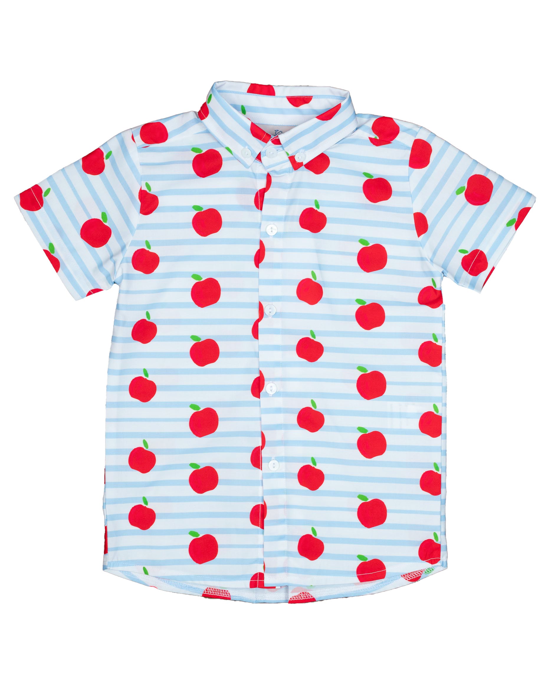 Apples and Stripes Boys Button Down Shirt- FINAL SALE