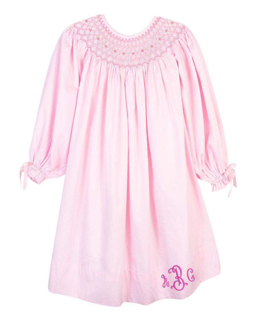 Baby Pink Smocked Bishop Dress
