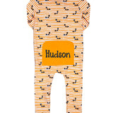 Bats Striped Watercolor Zip up Pajamas-FINAL SALE