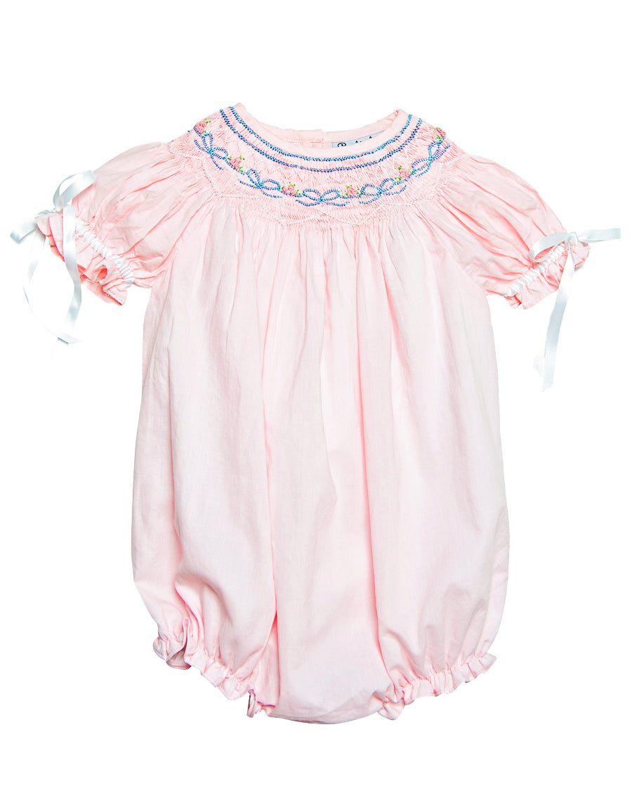 Bows Smocked Pink Bishop Bubble