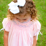 Bows Smocked Pink Bishop Bubble