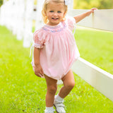 Bows Smocked Pink Bishop Bubble