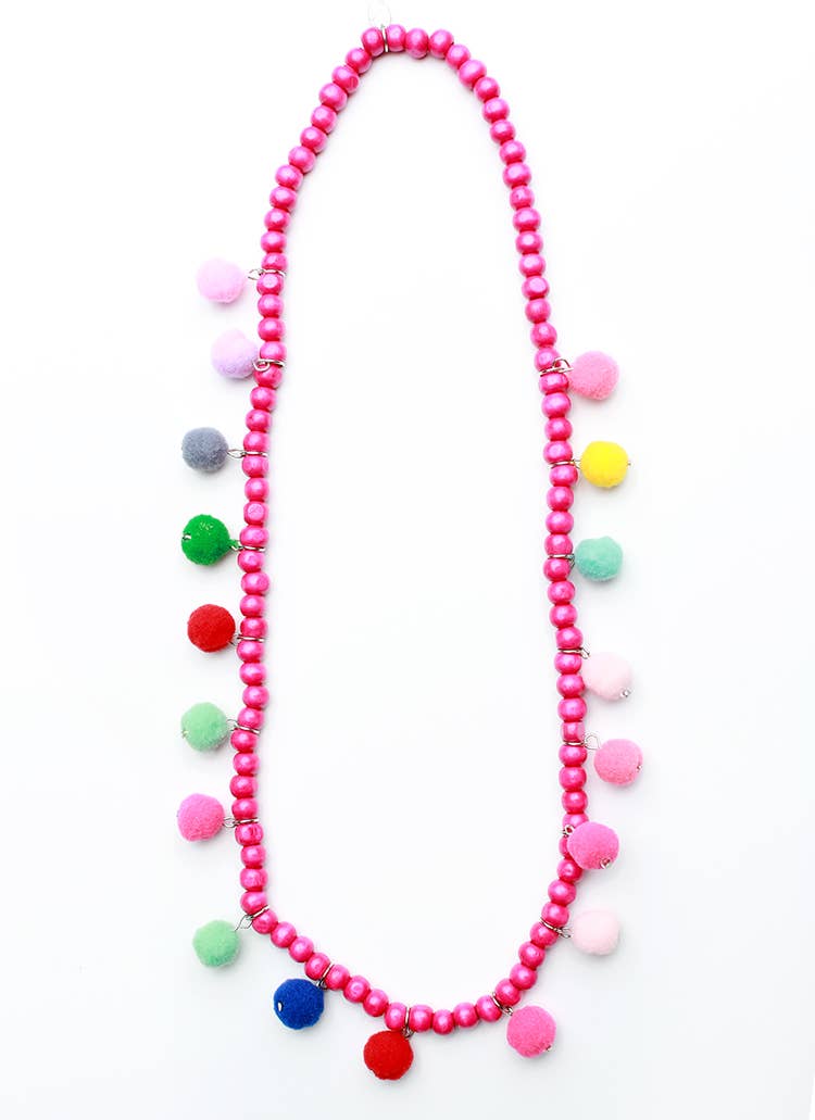 Wooden Pom Necklace