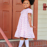 Candy Cane Puff Sleeve Dress- FINAL SALE