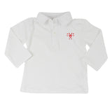 Custom Embroidery White Polo Shirt with Long Sleeves