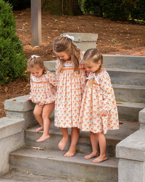 Marigold Floral Smocked Dress