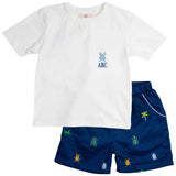 Insects Embroidered Shorts Set