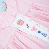 Party Time Hand Embroidered Pink Gingham Dress