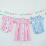 Party Time Hand Embroidered Pink Gingham Dress
