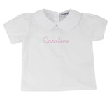 Girls Peter Pan Collar Short Sleeve Shirt