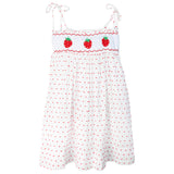 Strawberries Smocked Swiss Dot Dress