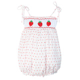Strawberries Smocked Swiss Dot Bubble