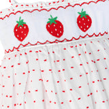 Strawberries Smocked Swiss Dot Bubble