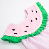 Watermelon Collar Pink Seersucker Bubble