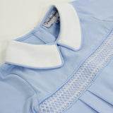Blue Smocked Knit Layette