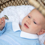 Blue Smocked Knit Layette