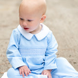 Blue Smocked Knit Layette