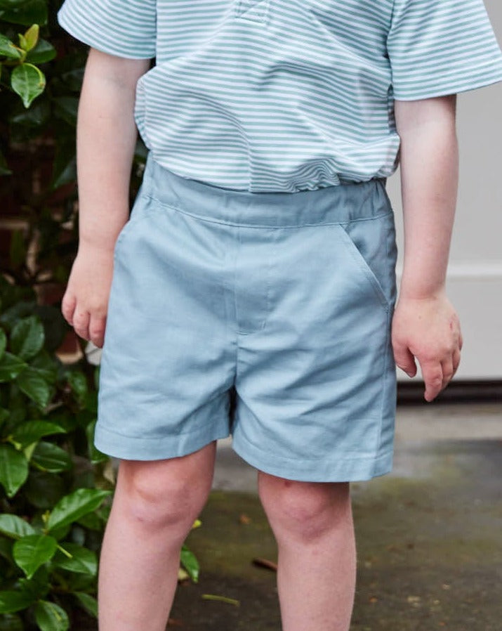 Sage Green Twill Shorts-FINAL SALE